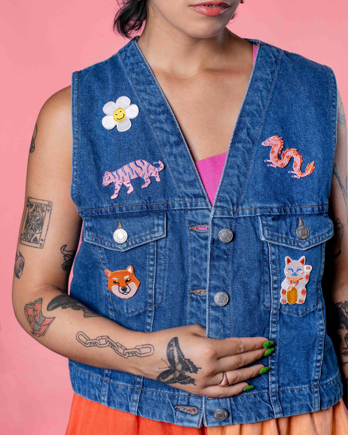 Lucky Cat opstrijkbare patch