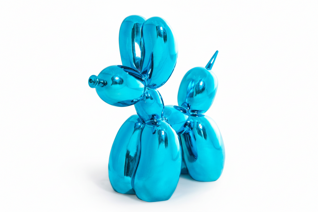 Grande figurine decorative Chien Ballon bleu électrique