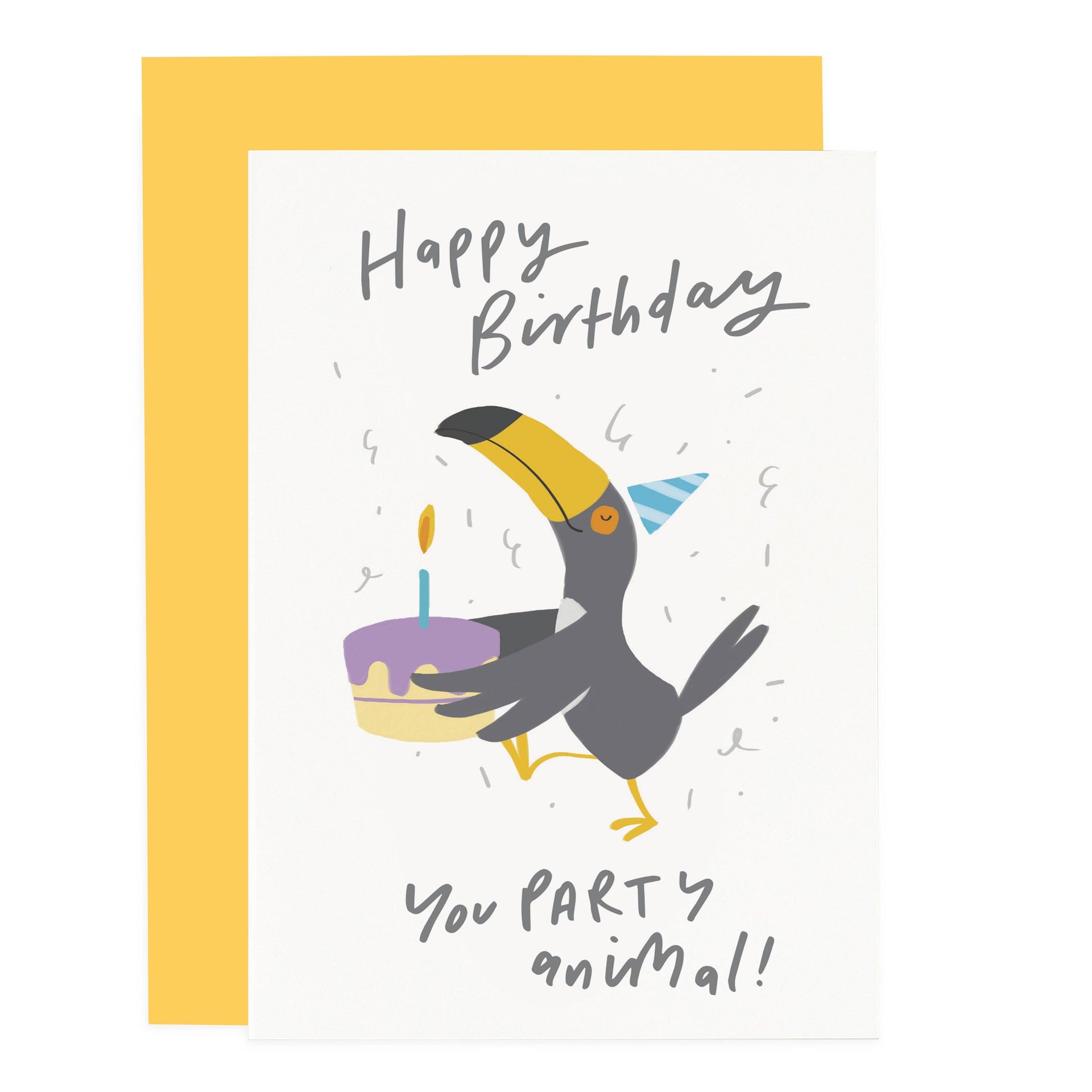 Tukan-Grußkarte "Alles Gute zum Geburtstag, du Partytier!"