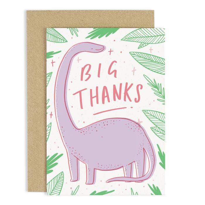carte de voeux dinosaure big thanks old english company CCB10 615284169086