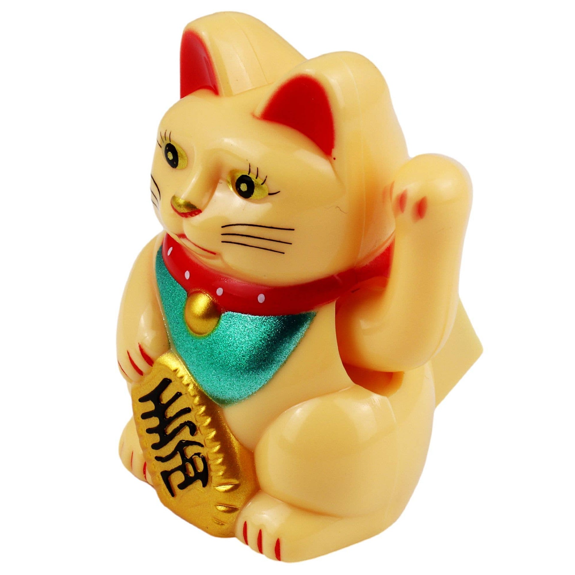Mini Chat chanceux solaire beige 5cm
