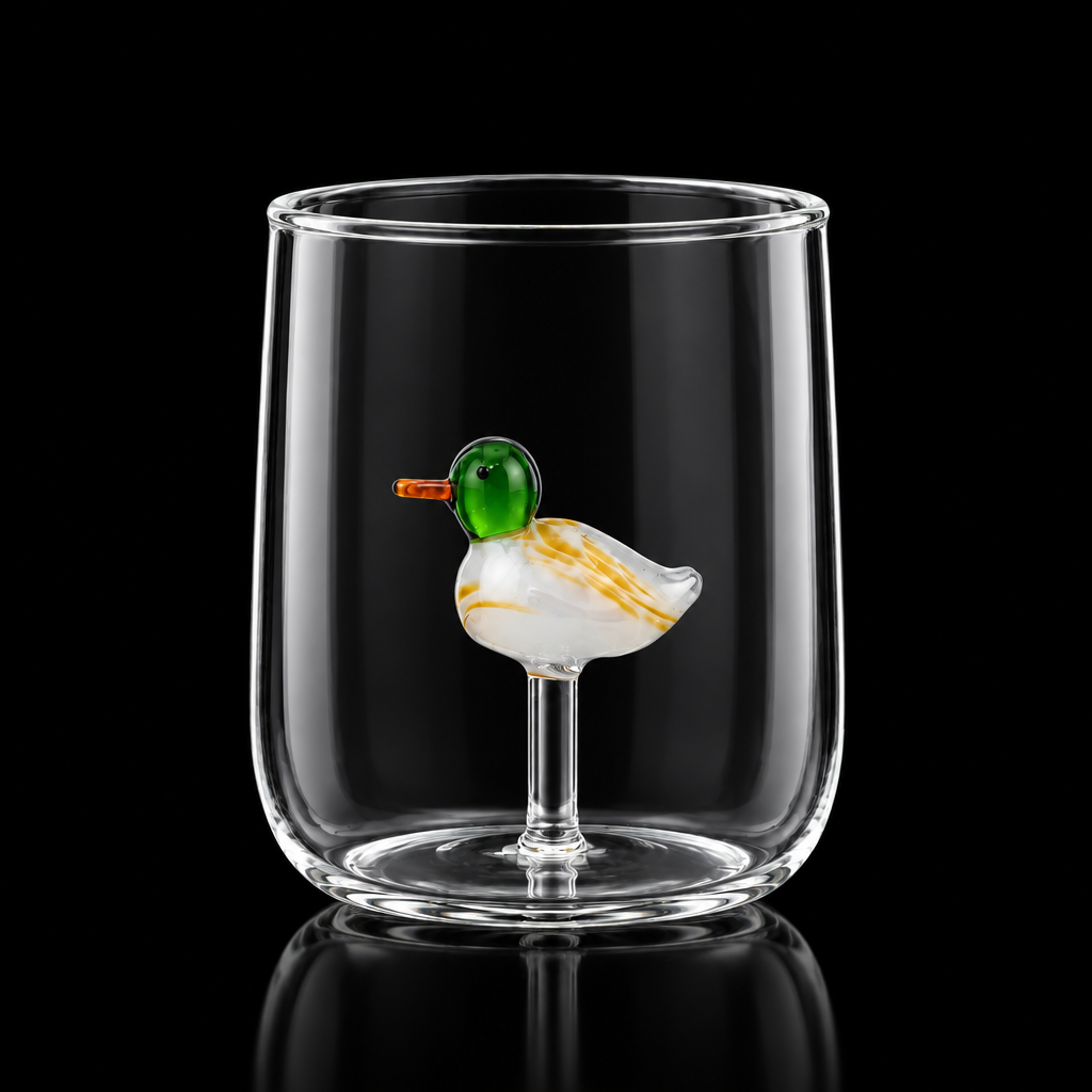 Verre avec Canard Colvert 3D Winkee