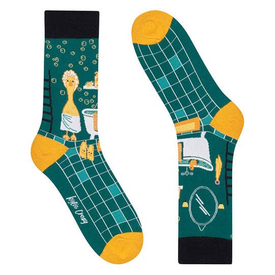 Enten-Socken im Badezimmer