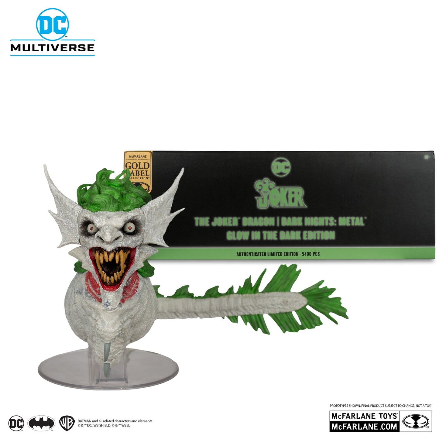 the joker dragon dark nights metal glow in the dark edition gold label mcfarlane toys