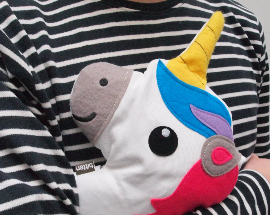 coussin chauffant tete de licorne caline bitten
