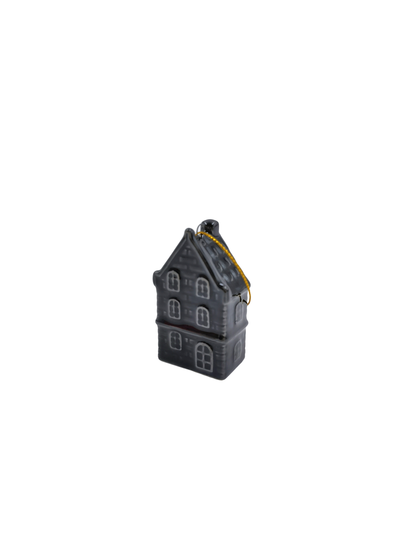 Cintre de Noël - Maison - Céramique - Noir - 3,5x2x6,5cm