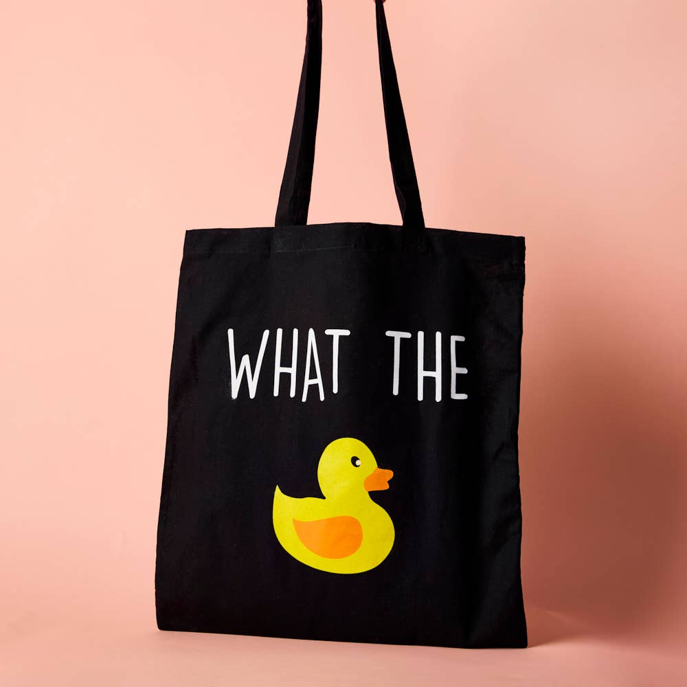 Borsa tote con papera "What The Duck"
