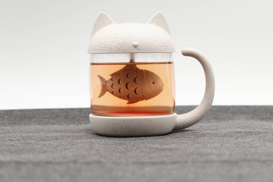 Tasse à thé Chat avec infuseur Poisson