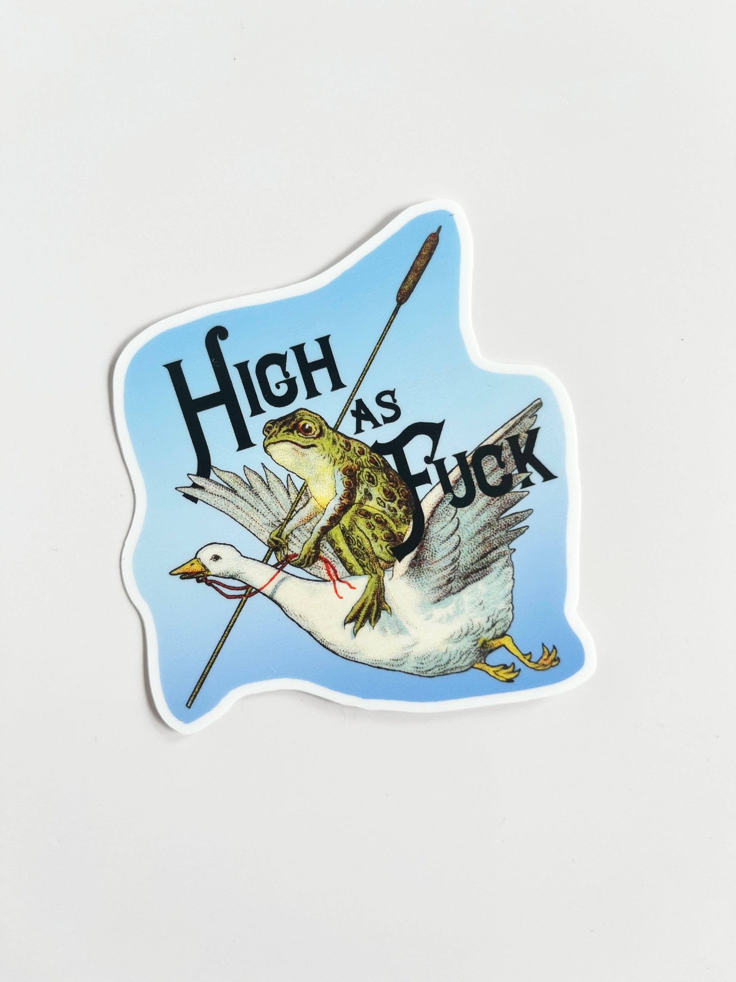 "High as Fuck" Frosch mit Gans Sticker