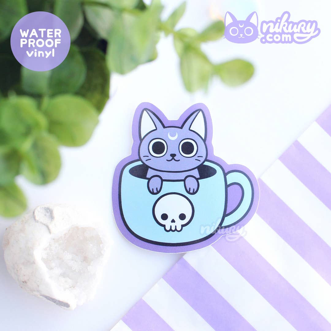 autocollant chat black meowgic nikury 