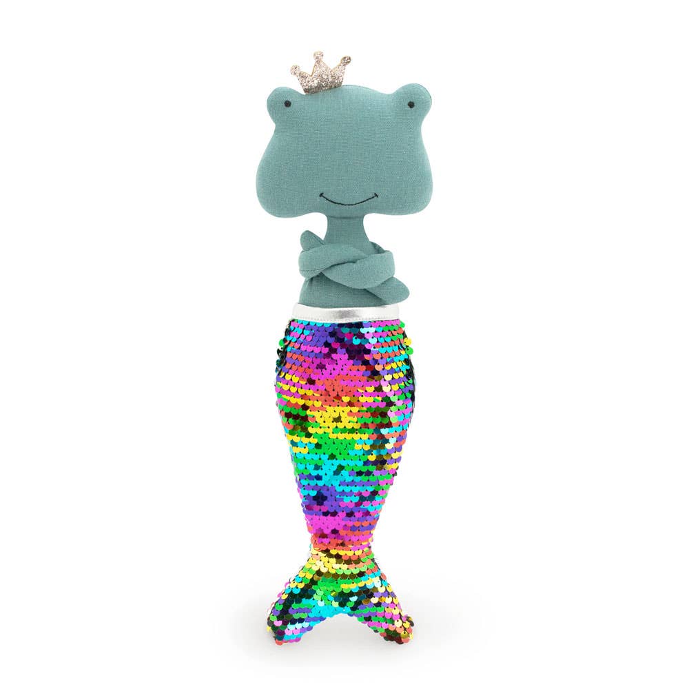 Peluche Fiona La Rana : Ensemble vêtement et queue de sirène - 29 cm