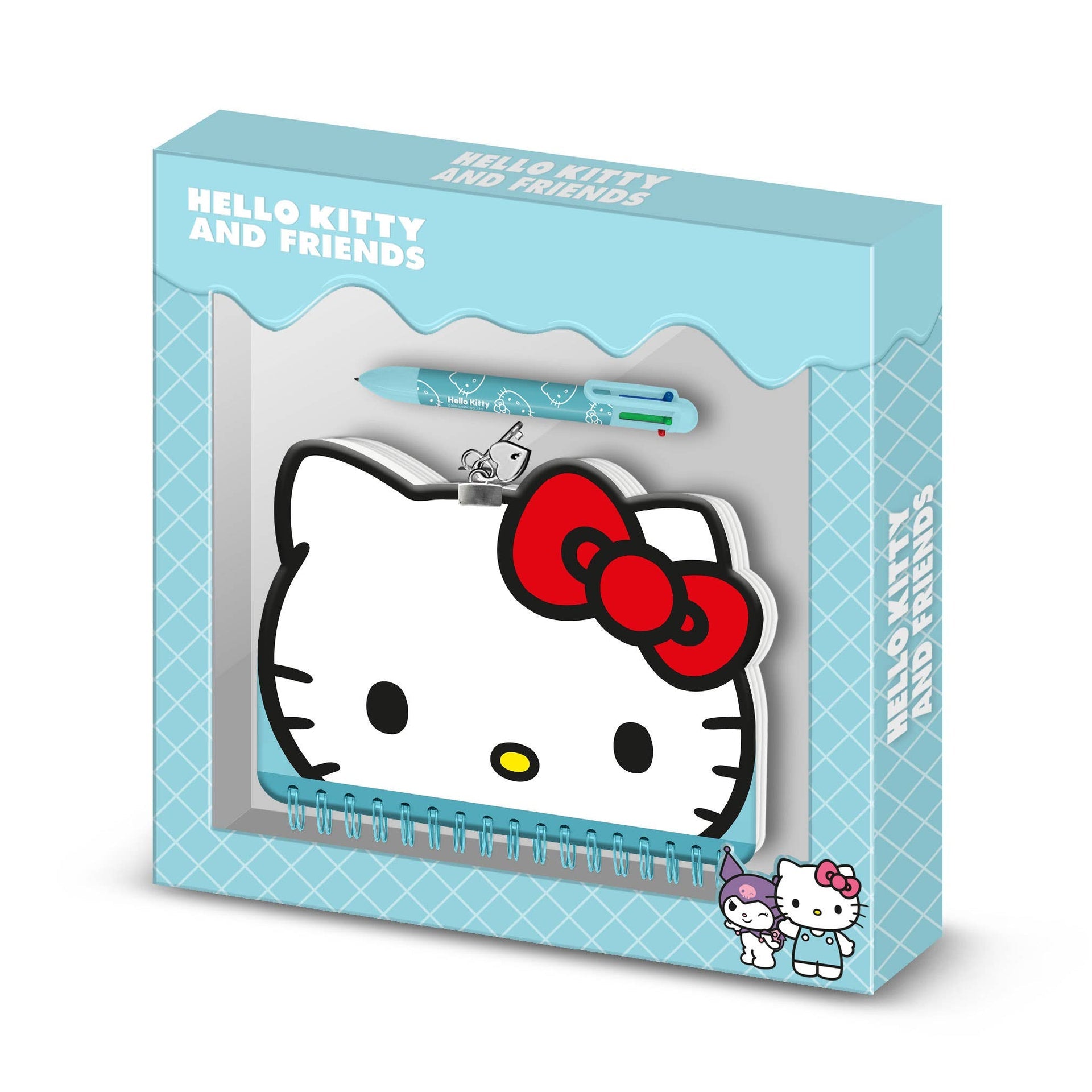 Coffret Journal + Stylo 6 Couleurs Hello Kitty Visage