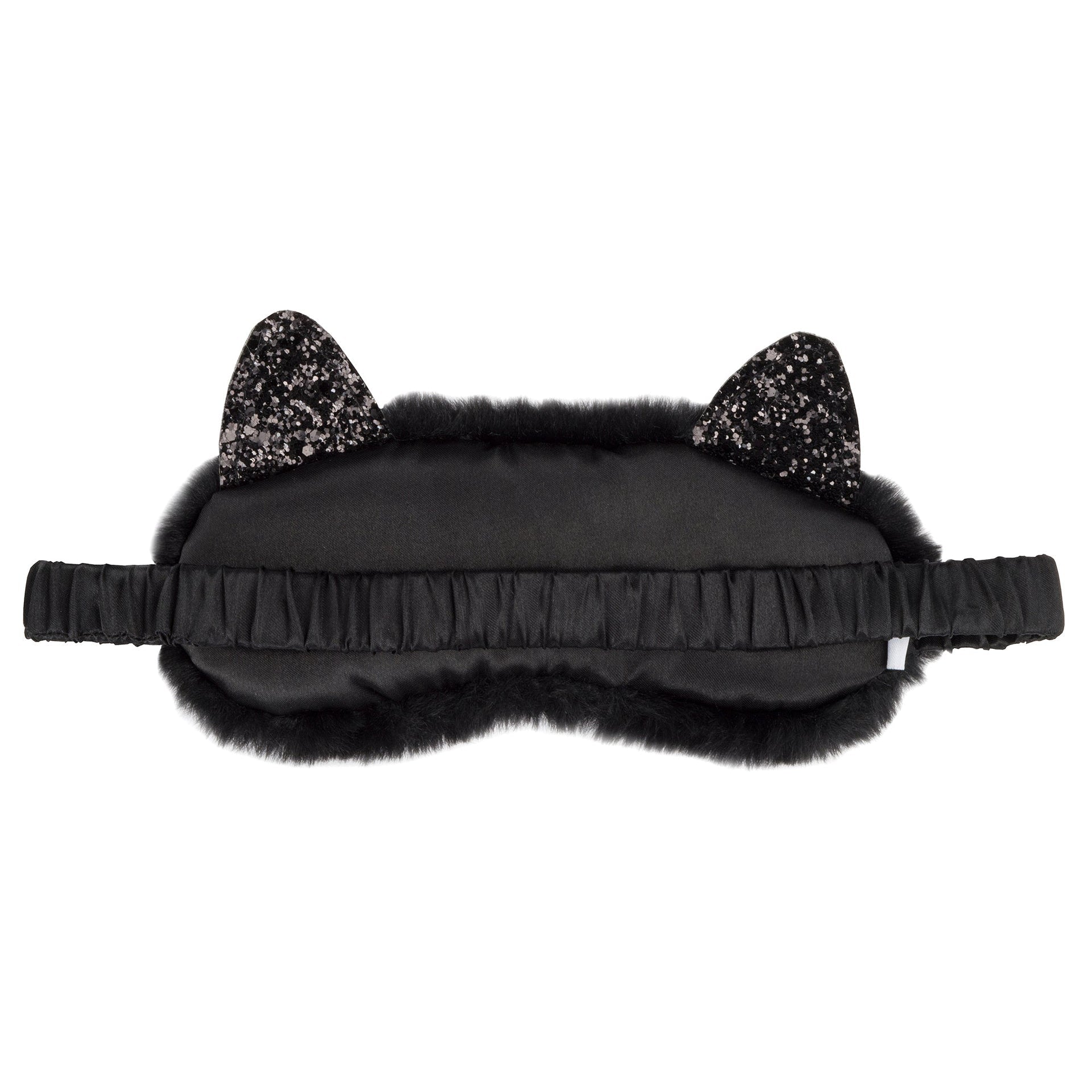 Plush sleep mask – black cat