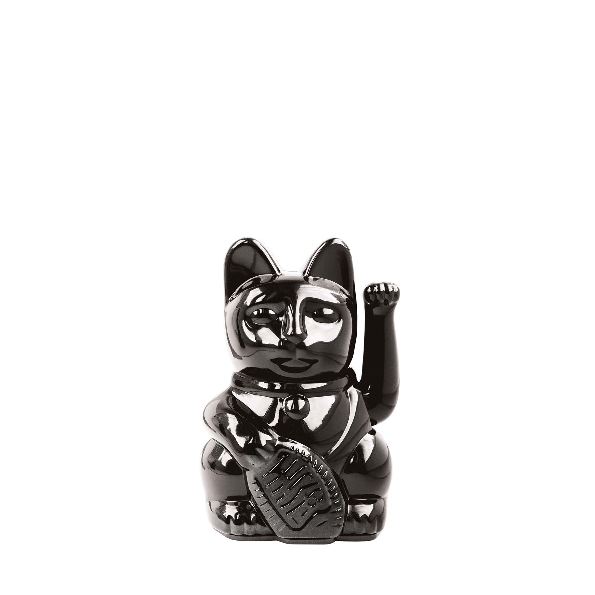 Mini Chat Chanceux Noir Brillant “Basira”