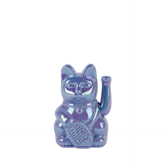 Glänzende blaue Glückskatze „Avara“
