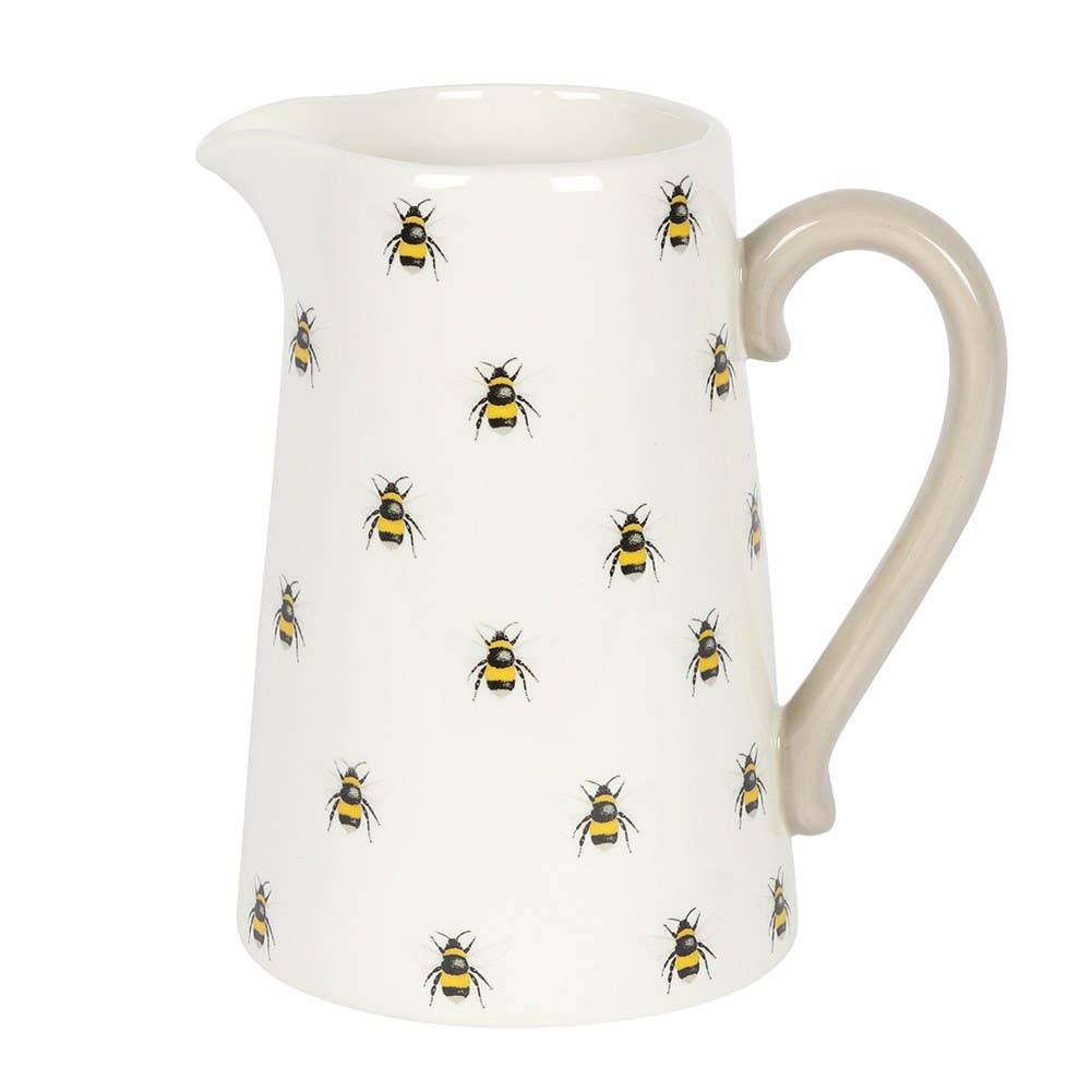 Pichet en céramique avec motif abeilles printanières
