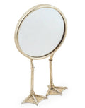 Miroir de table argenté à pattes de Canard