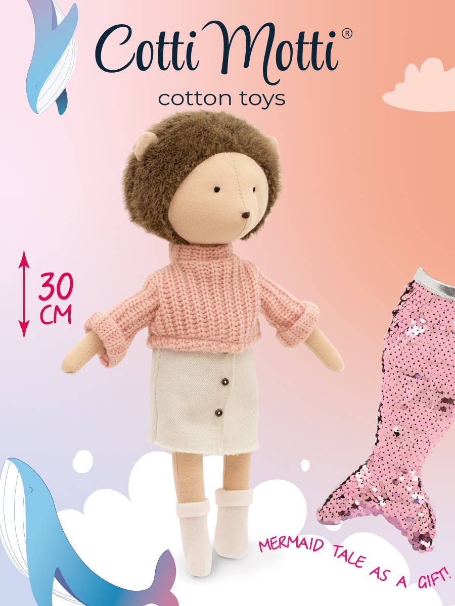 Peluches Henry le hérisson : jupe en jean 29 cm 0+