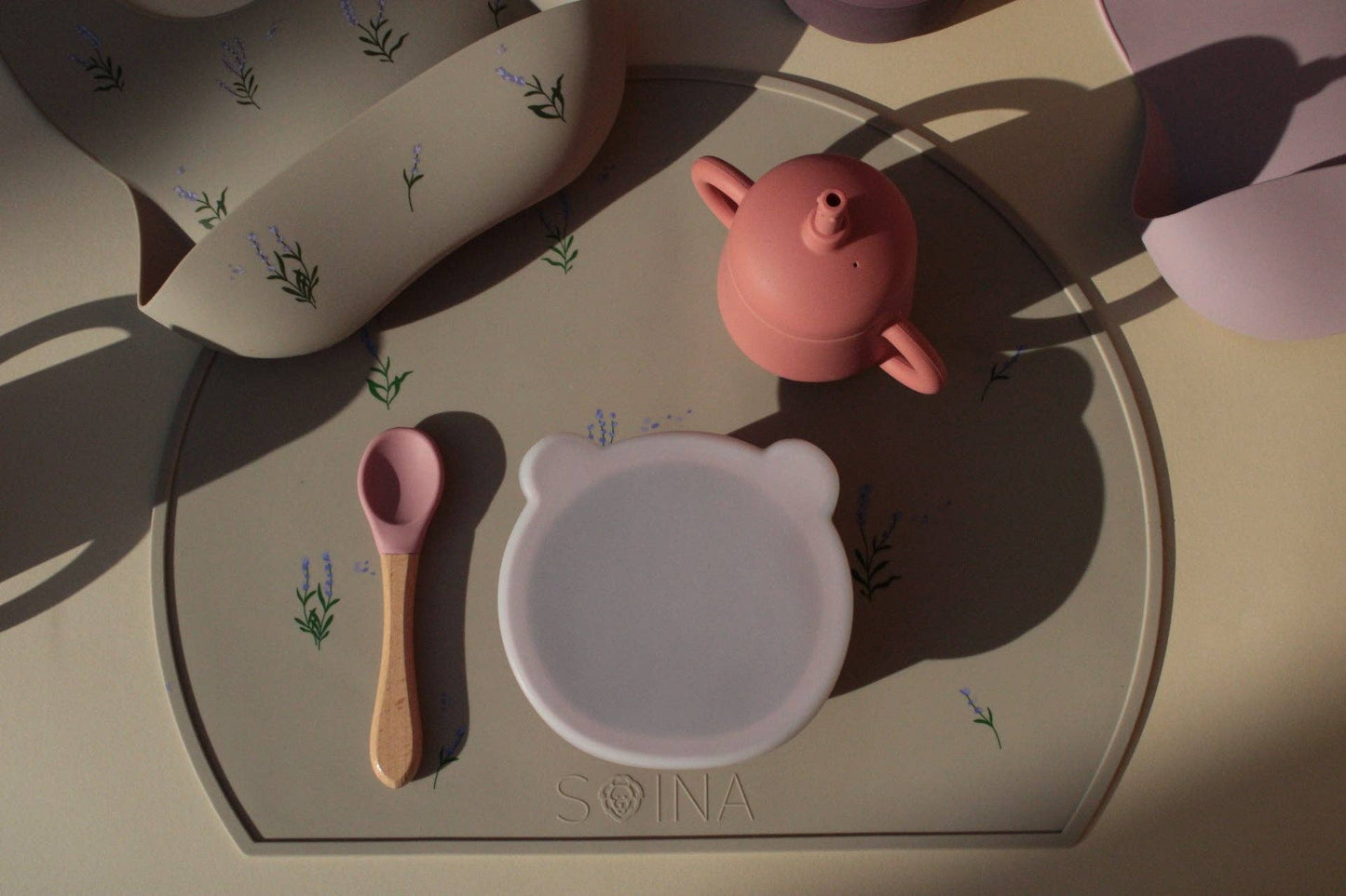 Set de table en silicone lavandes - argile
