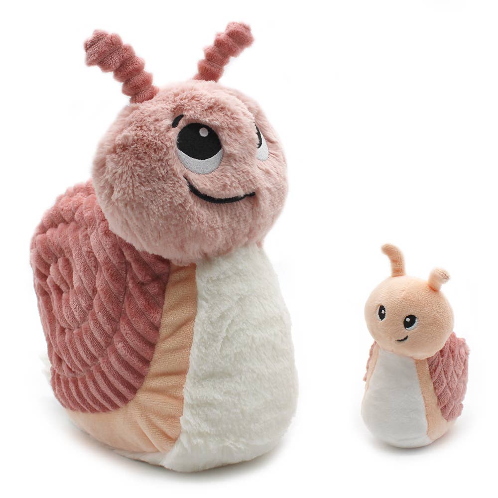 Peluche escargot Speedou maman et son bébé rose – Les Ptipotos