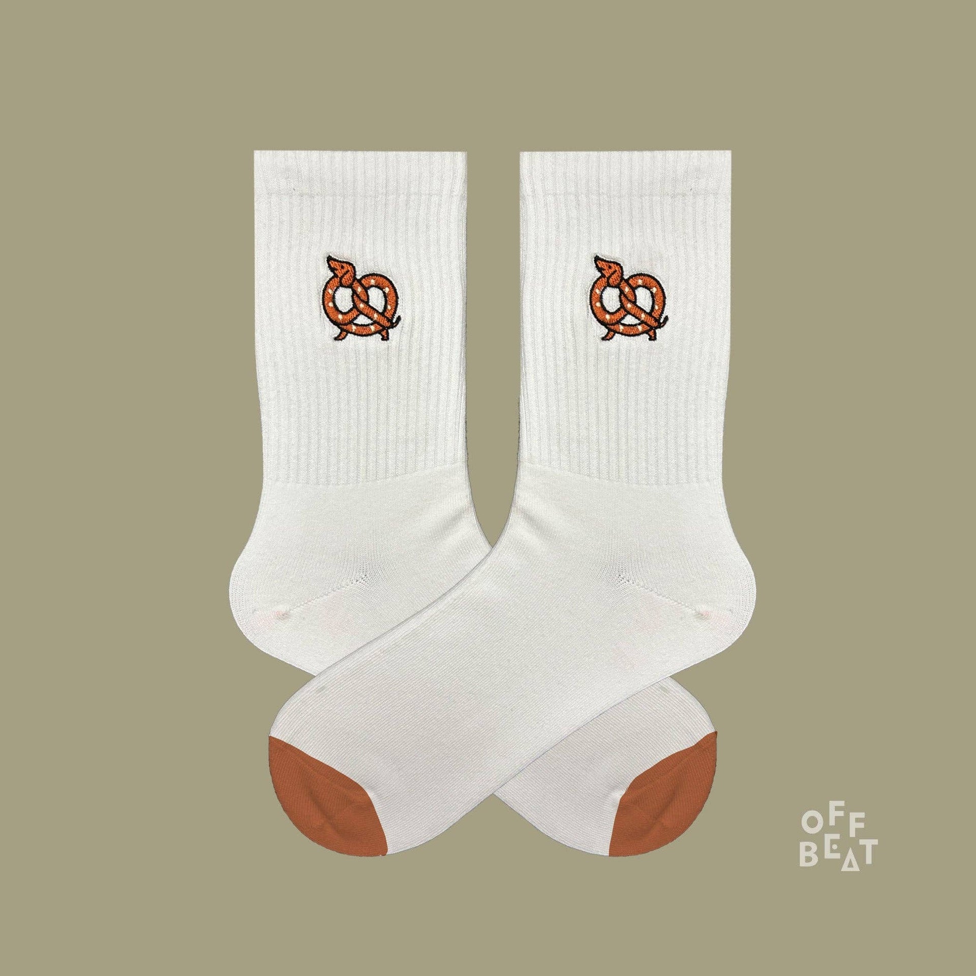 Chaussettes brodées Teckel Bretzel "Brezeldackel"