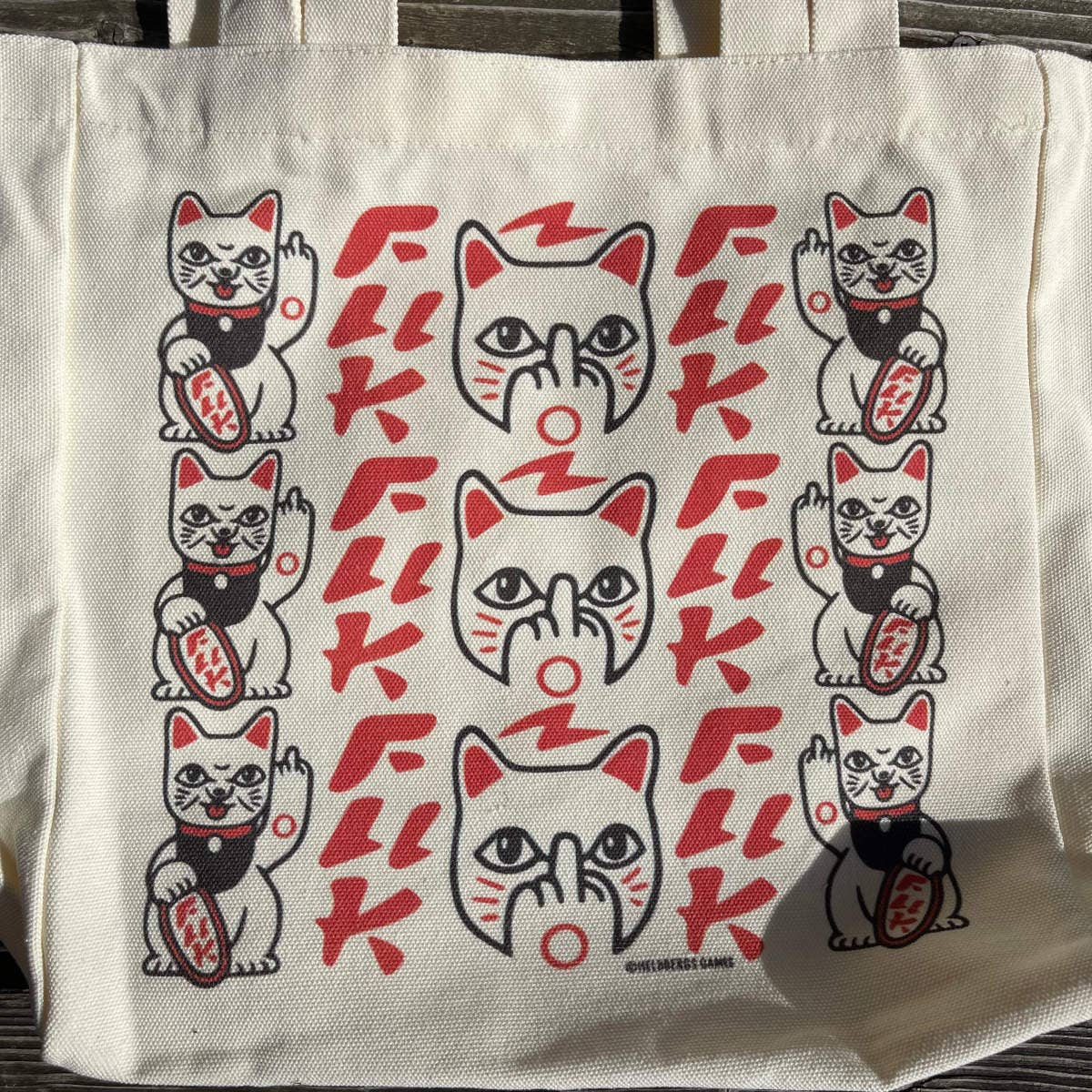 tote bag fuck you maneki neko heldbergs games 