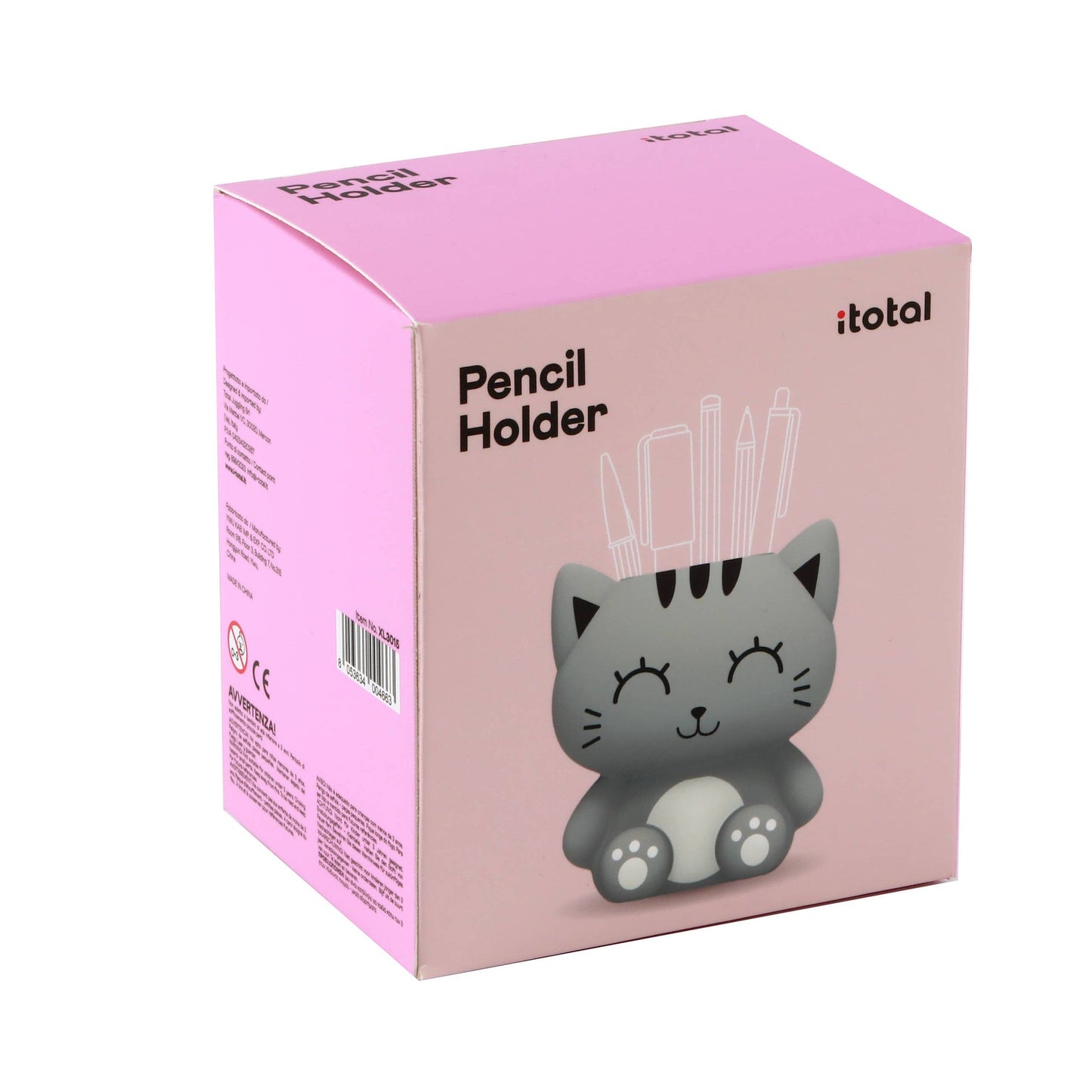 Porte-stylo 3D Chat Gris