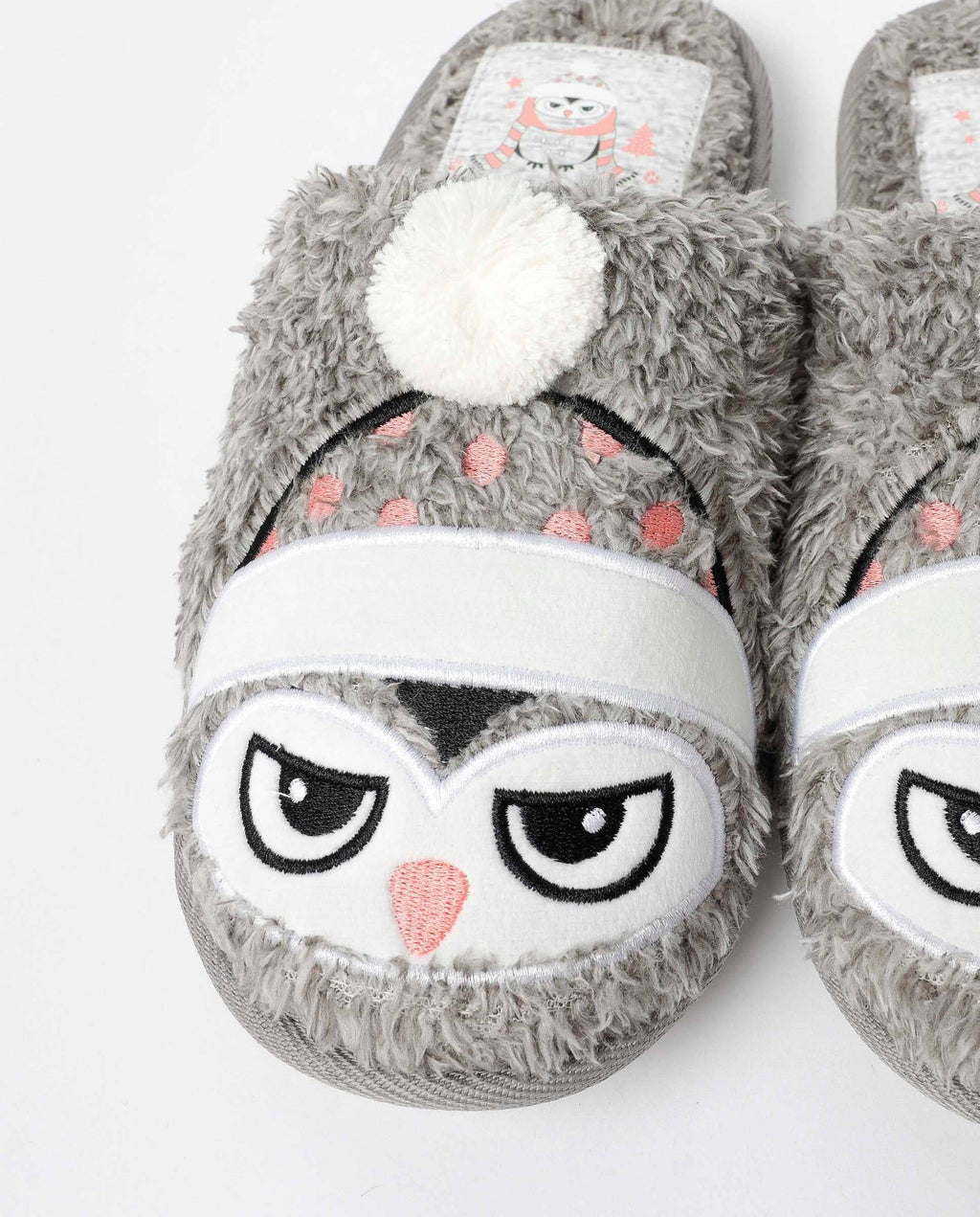 Women's Slippers - "Winter Owl"