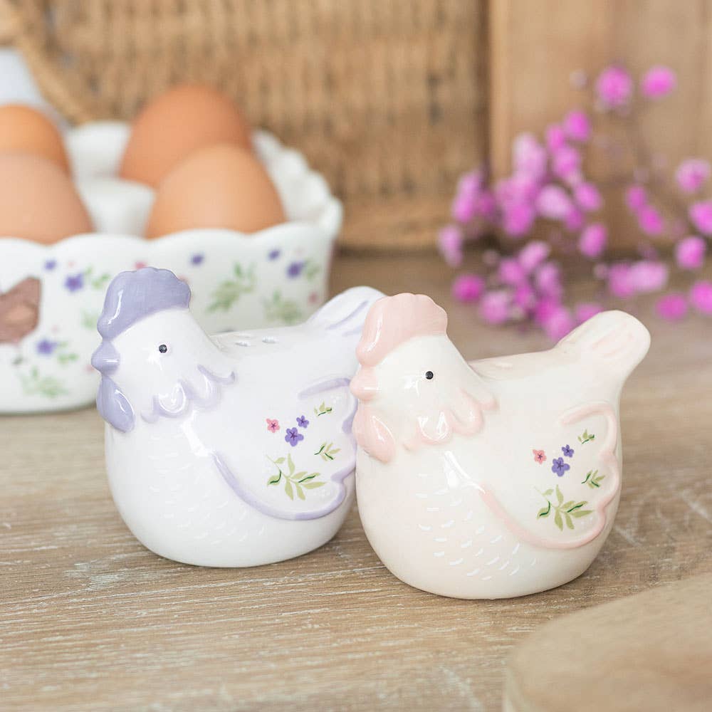Sel et poivre Poules florales