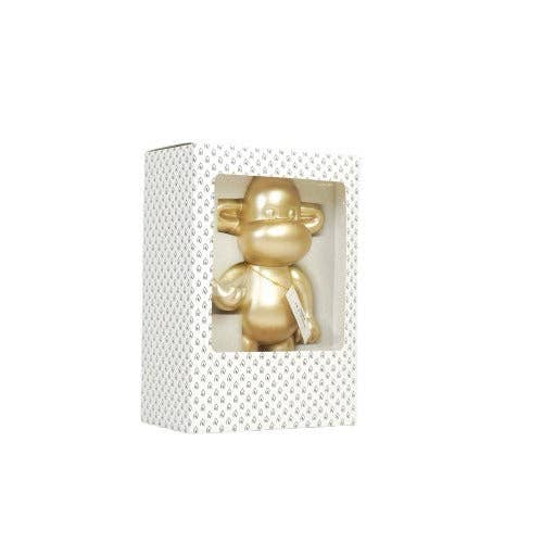 Ornament - Hanging Loose Monkey Figurine 'The Legend' - Polyresin - Gold - 20.5x13.5x35cm