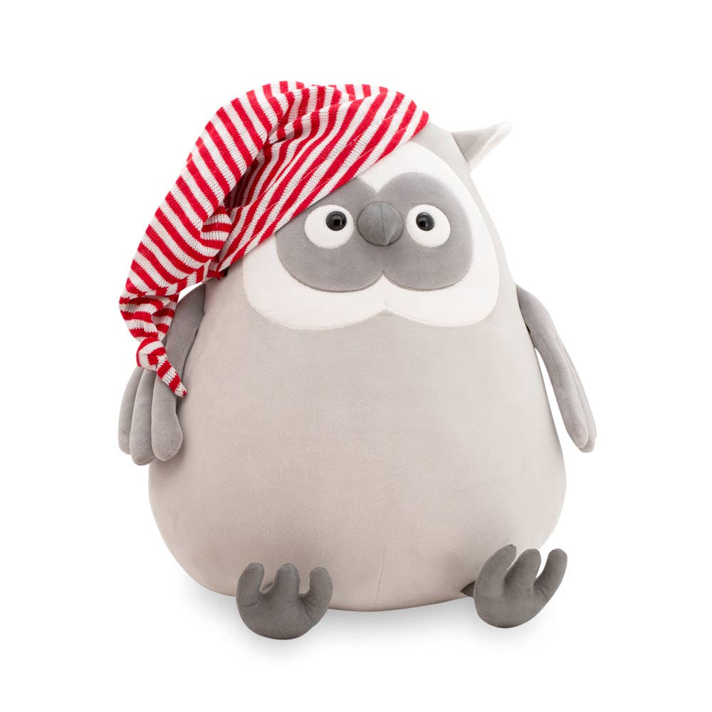 Chouette en peluche avec bonnet de nuit