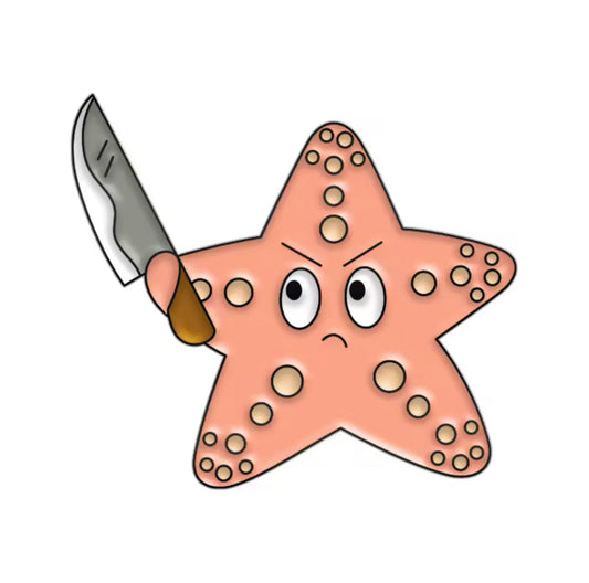 pins etoile de mer avec couteau