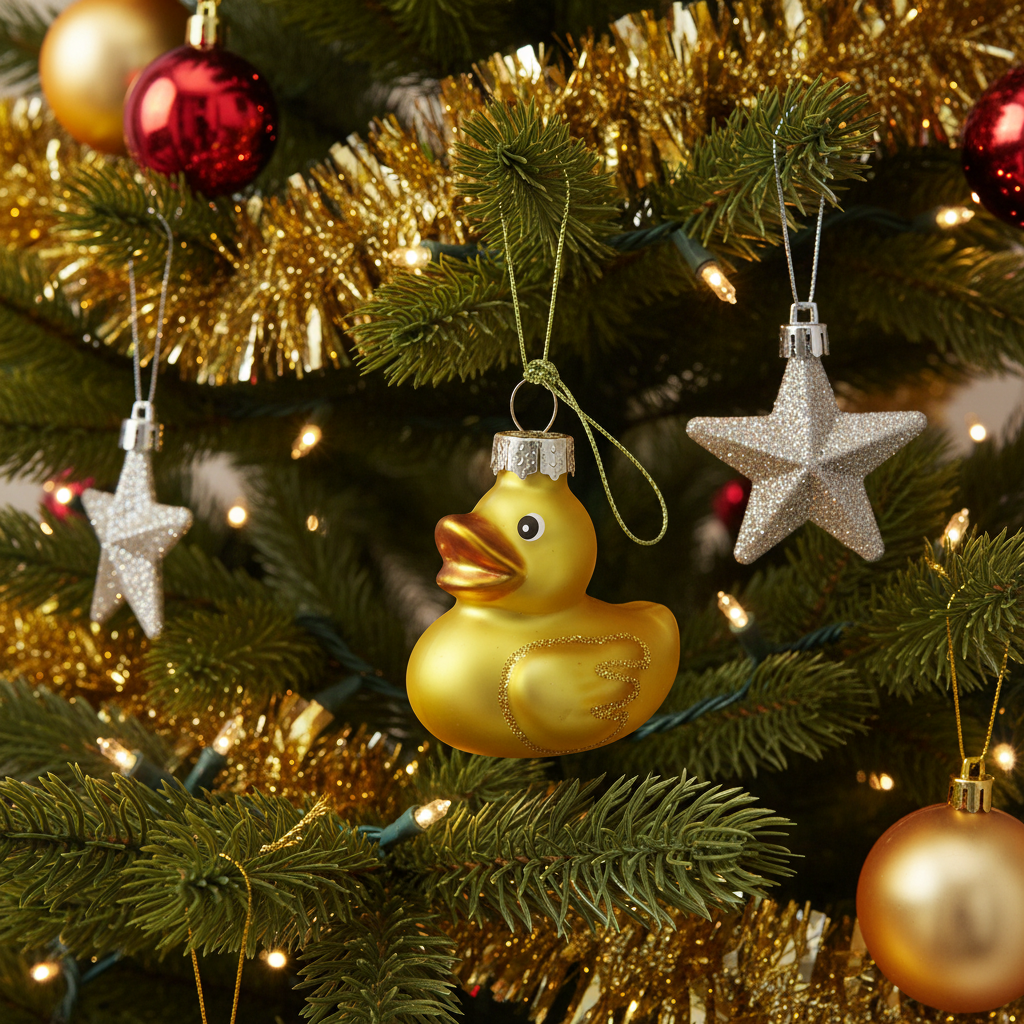 Boule de Noël Canard de bain Jaune