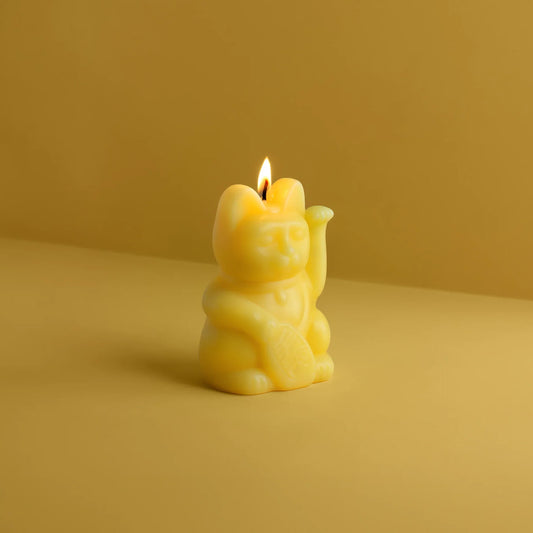 bougie chat chanceux jaune donkey