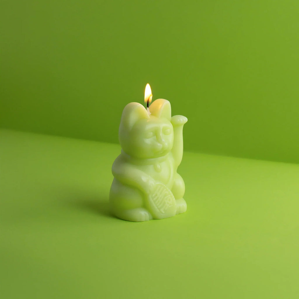 bougie chat chanceux vert clair donkey