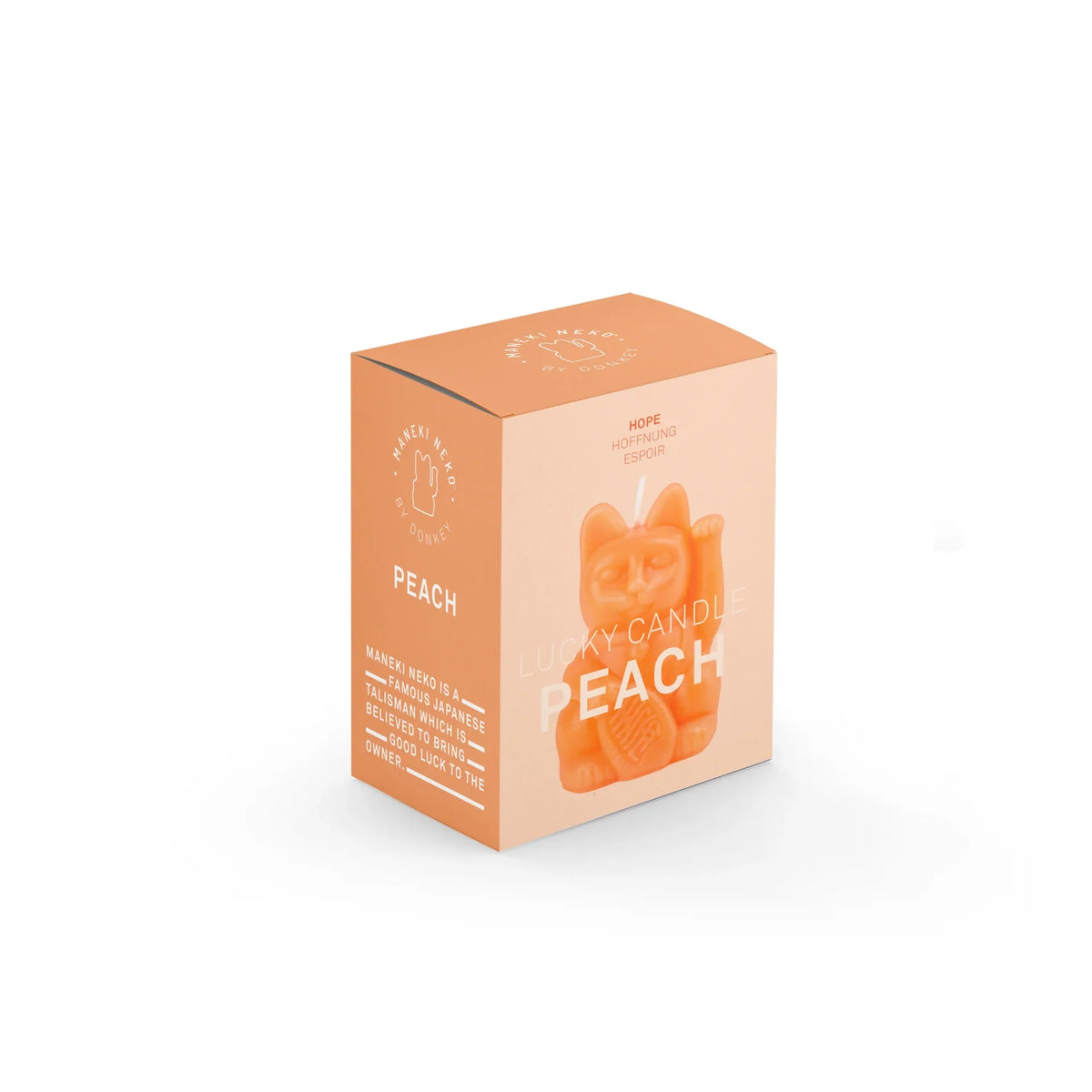 Lucky Cat Peach Candle