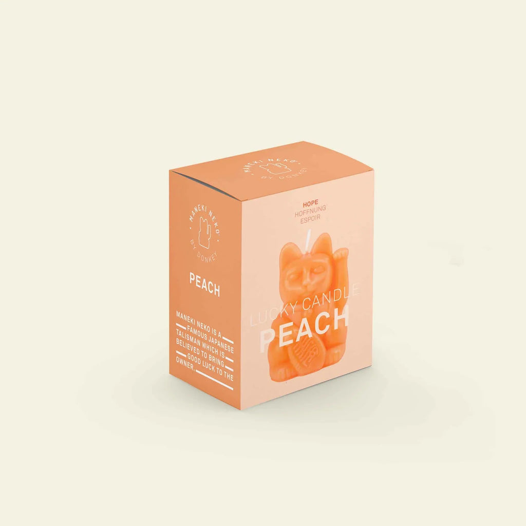 Lucky Cat Peach Candle