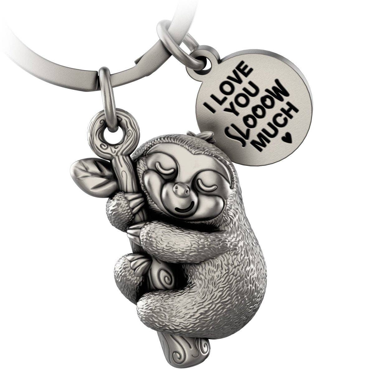 Porte-clés paresseux « I love you slooow much » « Dreamy » avec gravure - Joli porte-bonheur