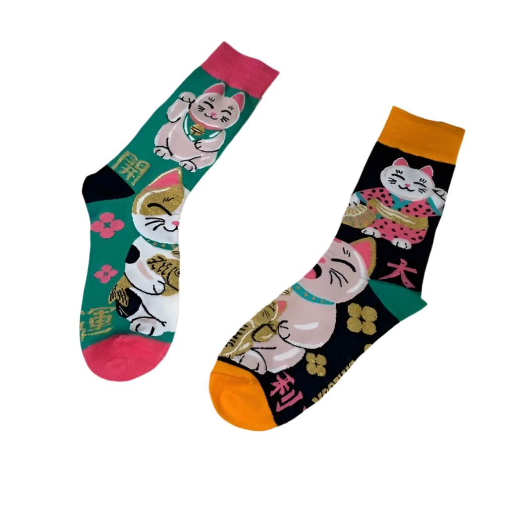 chaussettes depareillees chat chanceux lcc