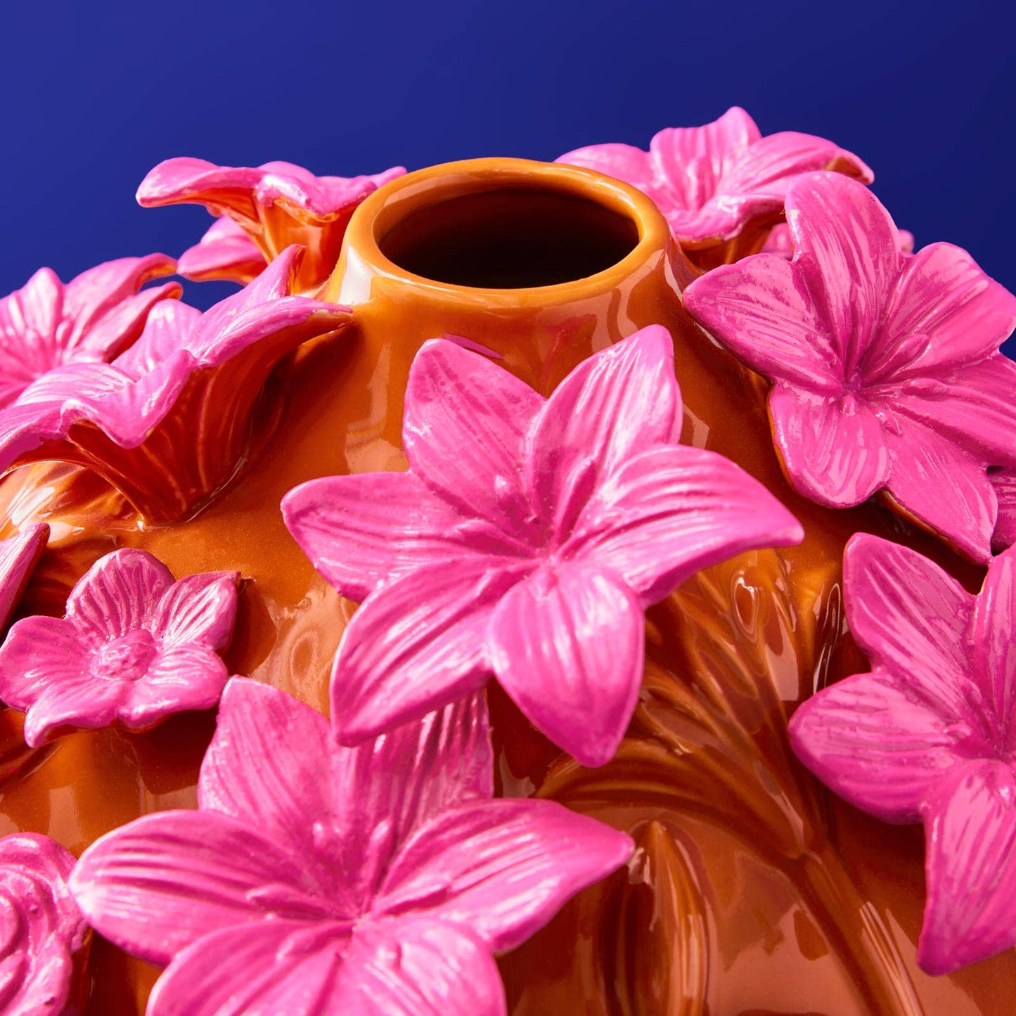 Verano Vase, orange/rosa Steinzeug, 34 x 29,5 cm