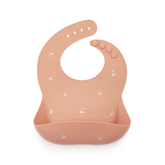 Bavoir en silicone Shayan Cerises - Pêche
