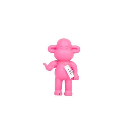 Ornement - Figurine Singe Hang Loose 'La Légende' - Polyrésine - Rose - 20,5x13,5x35cm