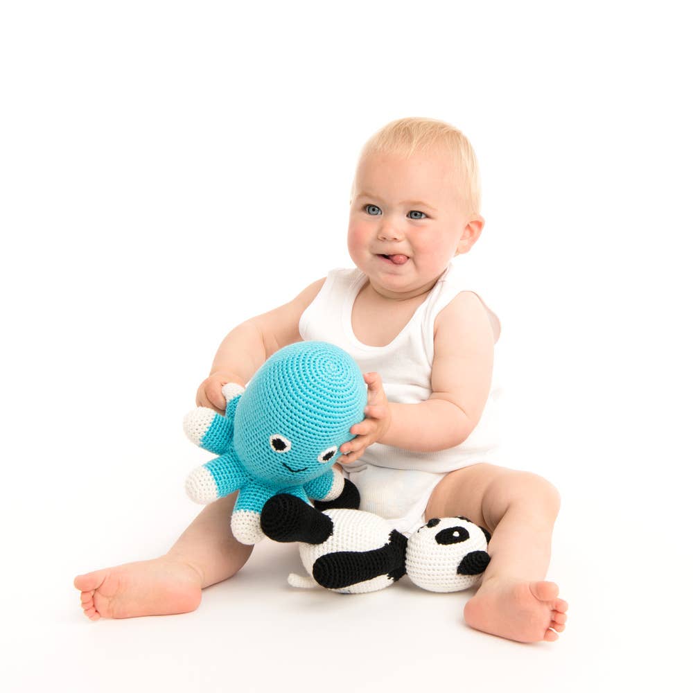 Peluche XL en Crochet - Pieuvre turquoise