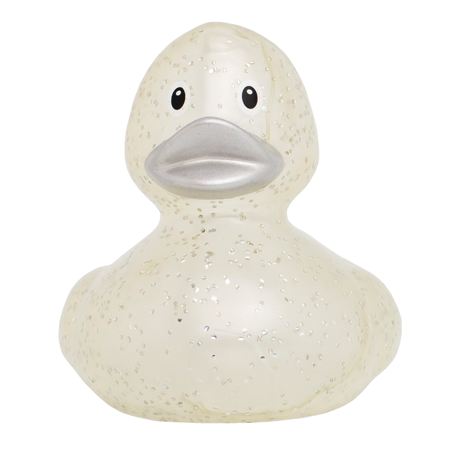 Canard Classique Argent à Paillettes Lilalu | Canard de bain confettis argentés