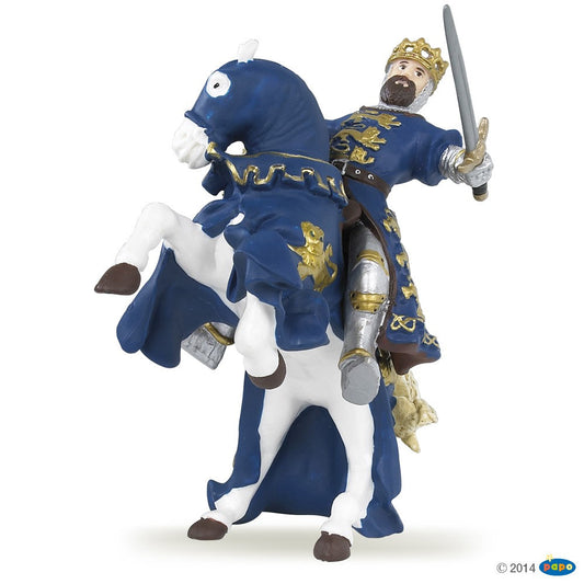 Figurine Cheval du roi Richard bleu Papo - personnage médiéval