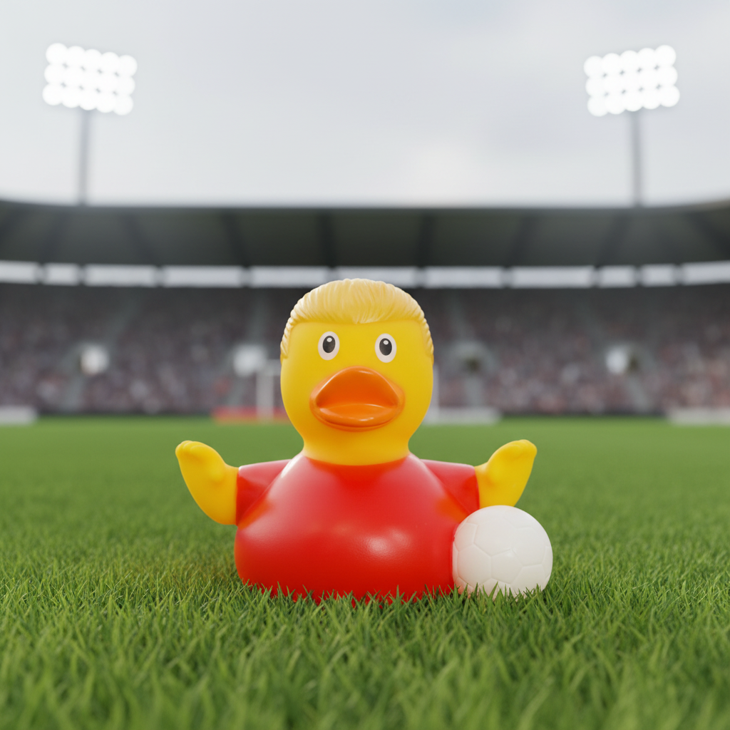 Pato de futebol estrela vermelha