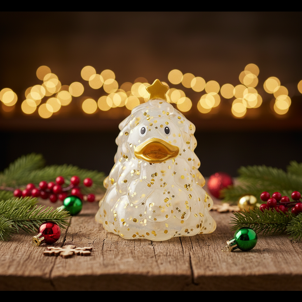 Gyllene Glitter Julgran Anka