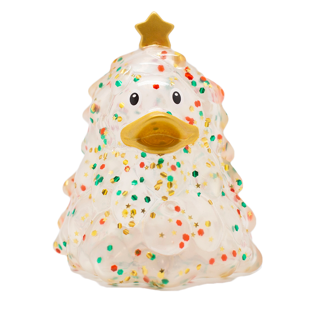 Glitterende kerstboomeend