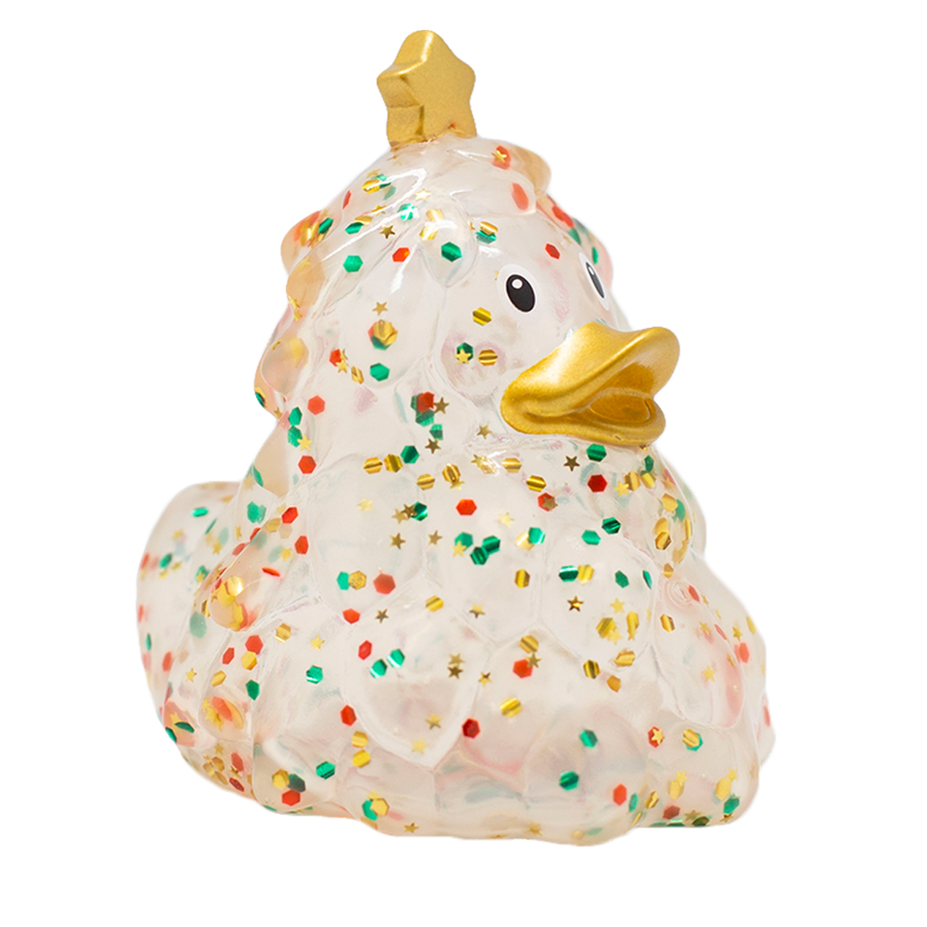 Glitterende kerstboomeend