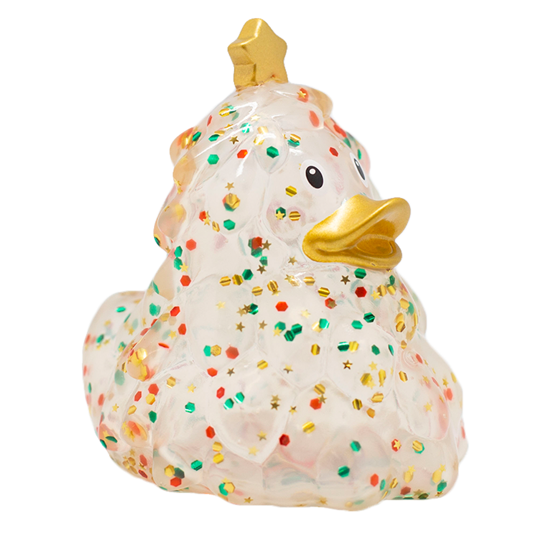 Glitterende kerstboomeend